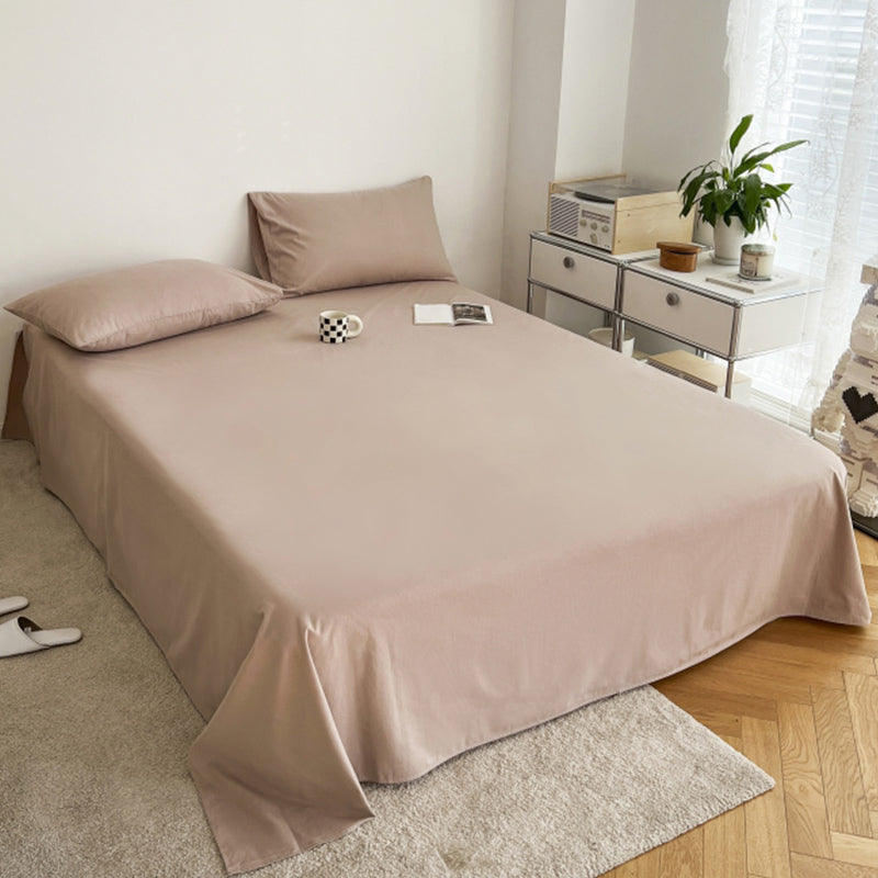 Sheet Set Cotton Solid Color Ultra Soft Breathable Wrinkle Resistant Bed Sheet Set