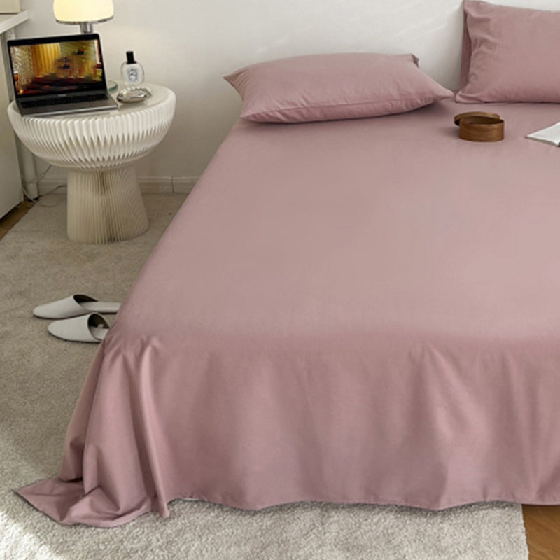 Sheet Set Cotton Solid Color Ultra Soft Breathable Wrinkle Resistant Bed Sheet Set