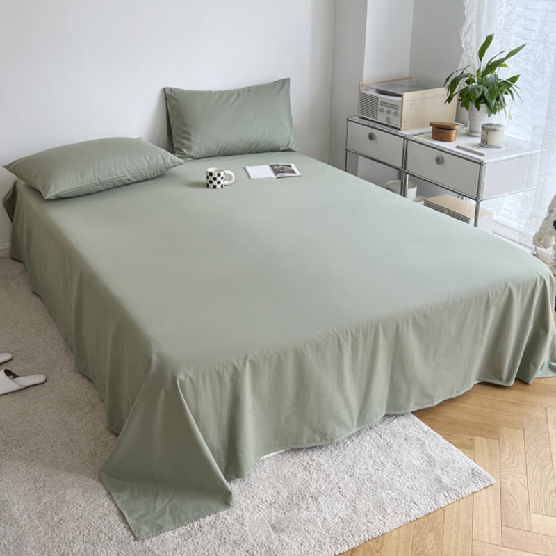 Sheet Set Cotton Solid Color Ultra Soft Breathable Wrinkle Resistant Bed Sheet Set