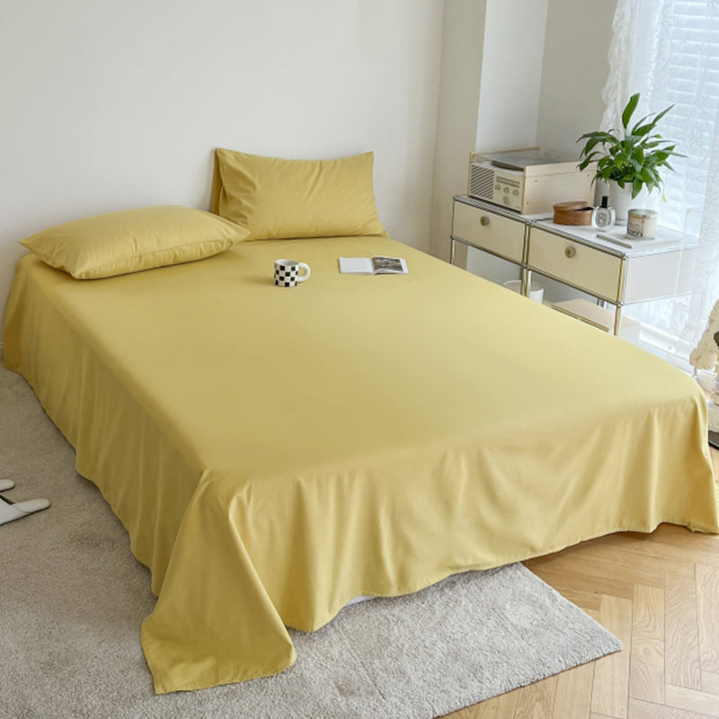 Sheet Set Cotton Solid Color Ultra Soft Breathable Wrinkle Resistant Bed Sheet Set