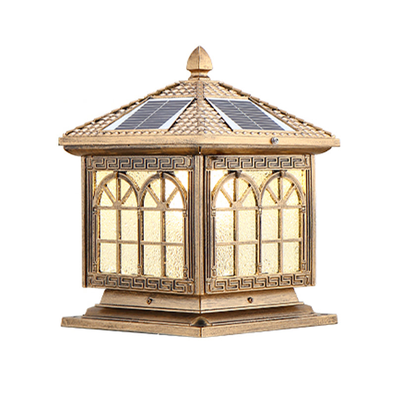 Contemporary Pillar Lighting Fixture Creative LED Solar Lamp for Garden