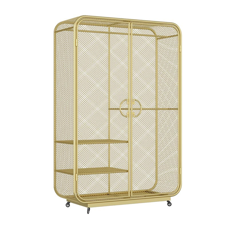 Bedroom Metal Wardrobe Industrial Style Rectangular Wardrobe Closet