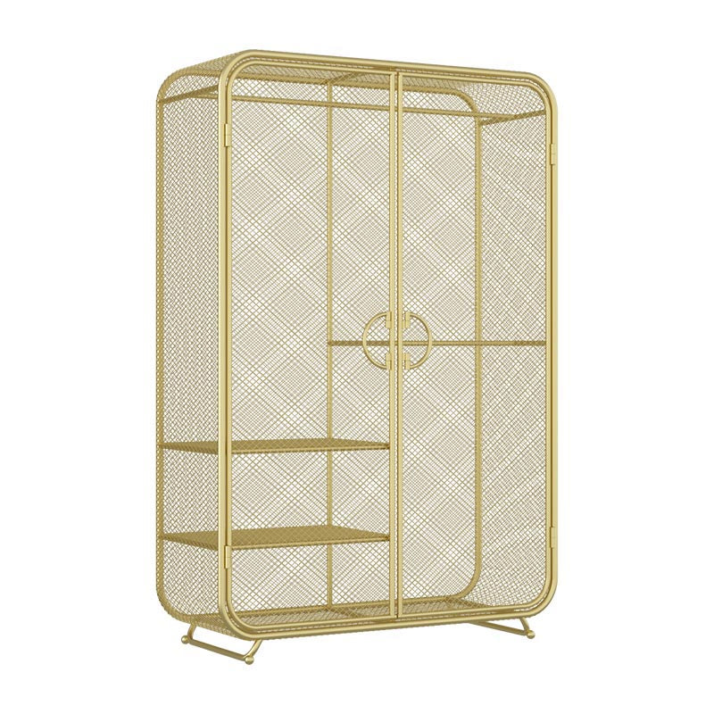 Bedroom Metal Wardrobe Industrial Style Rectangular Wardrobe Closet