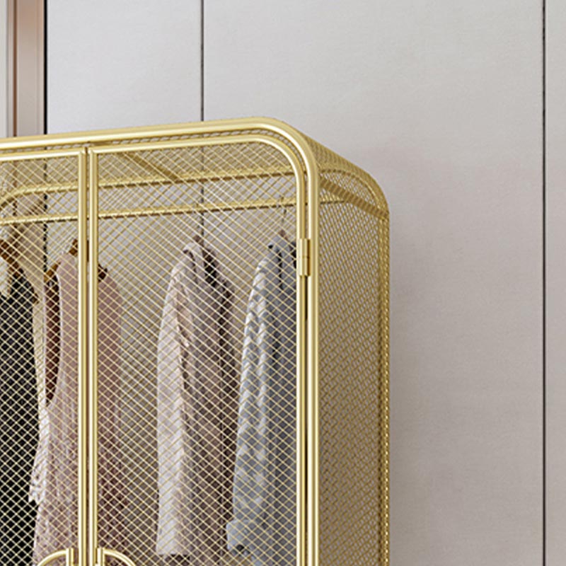 Bedroom Metal Wardrobe Industrial Style Rectangular Wardrobe Closet