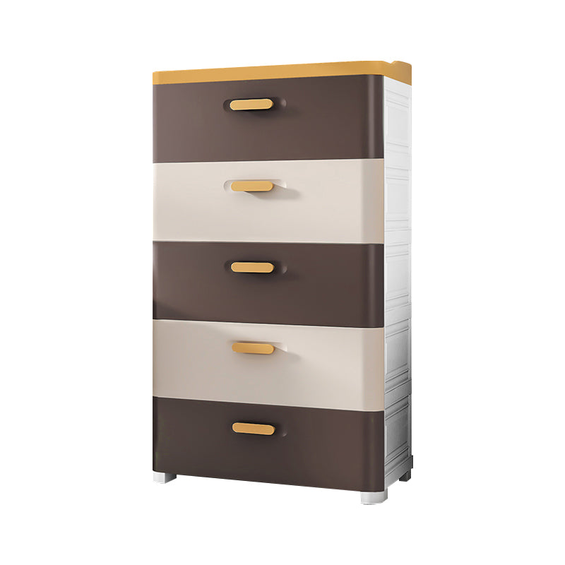 Contemporary Vertical Kids Nightstand 5 Drawers Dresser for Kids