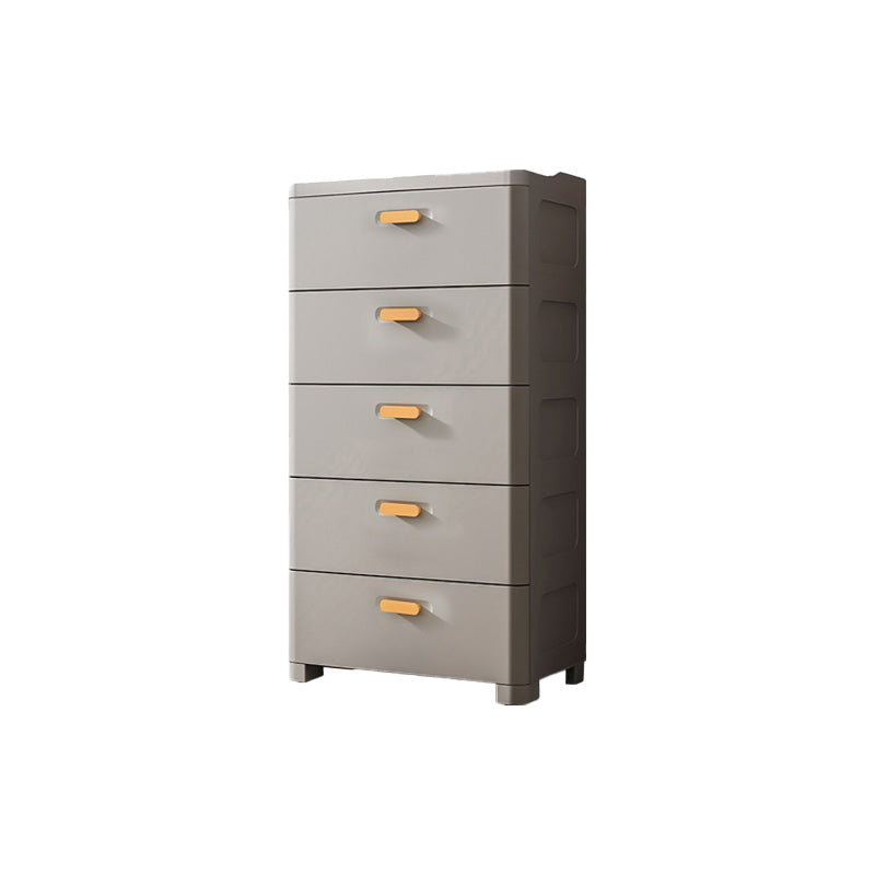 Contemporary Vertical Plastic Nursery Dresser in Gray/White for Bedroom