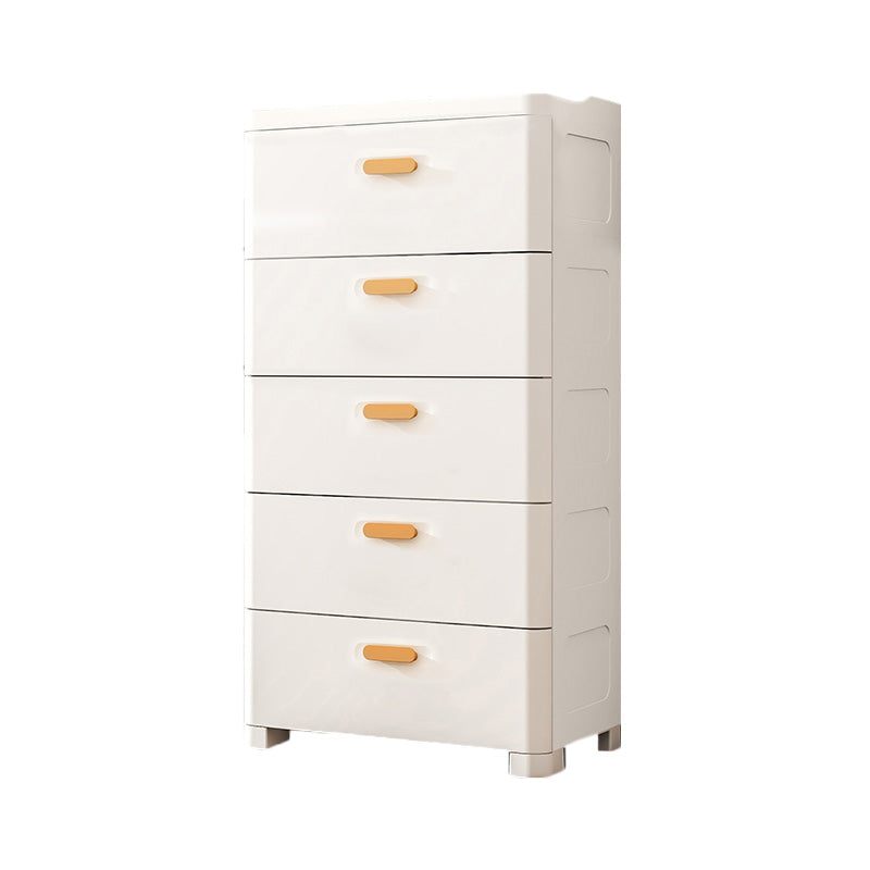 Contemporary Vertical Plastic Nursery Dresser in Gray/White for Bedroom