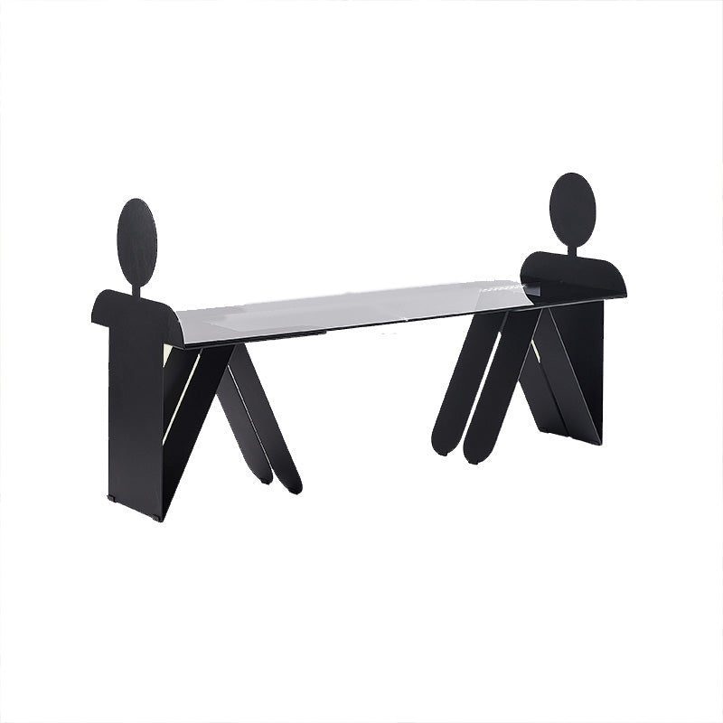 18.90" Wide Contemporary Corner Table Glass Clear Accent Side Table