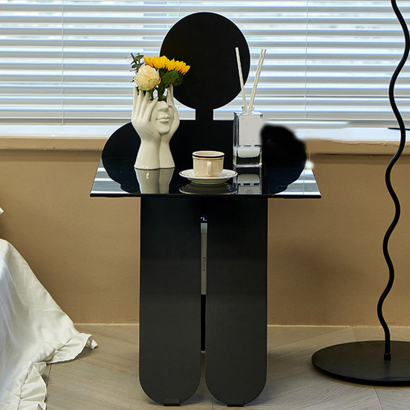 18.90" Wide Contemporary Corner Table Glass Clear Accent Side Table