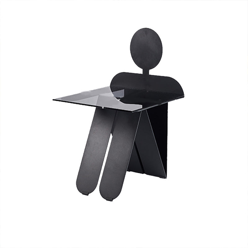 18.90" Wide Contemporary Corner Table Glass Clear Accent Side Table