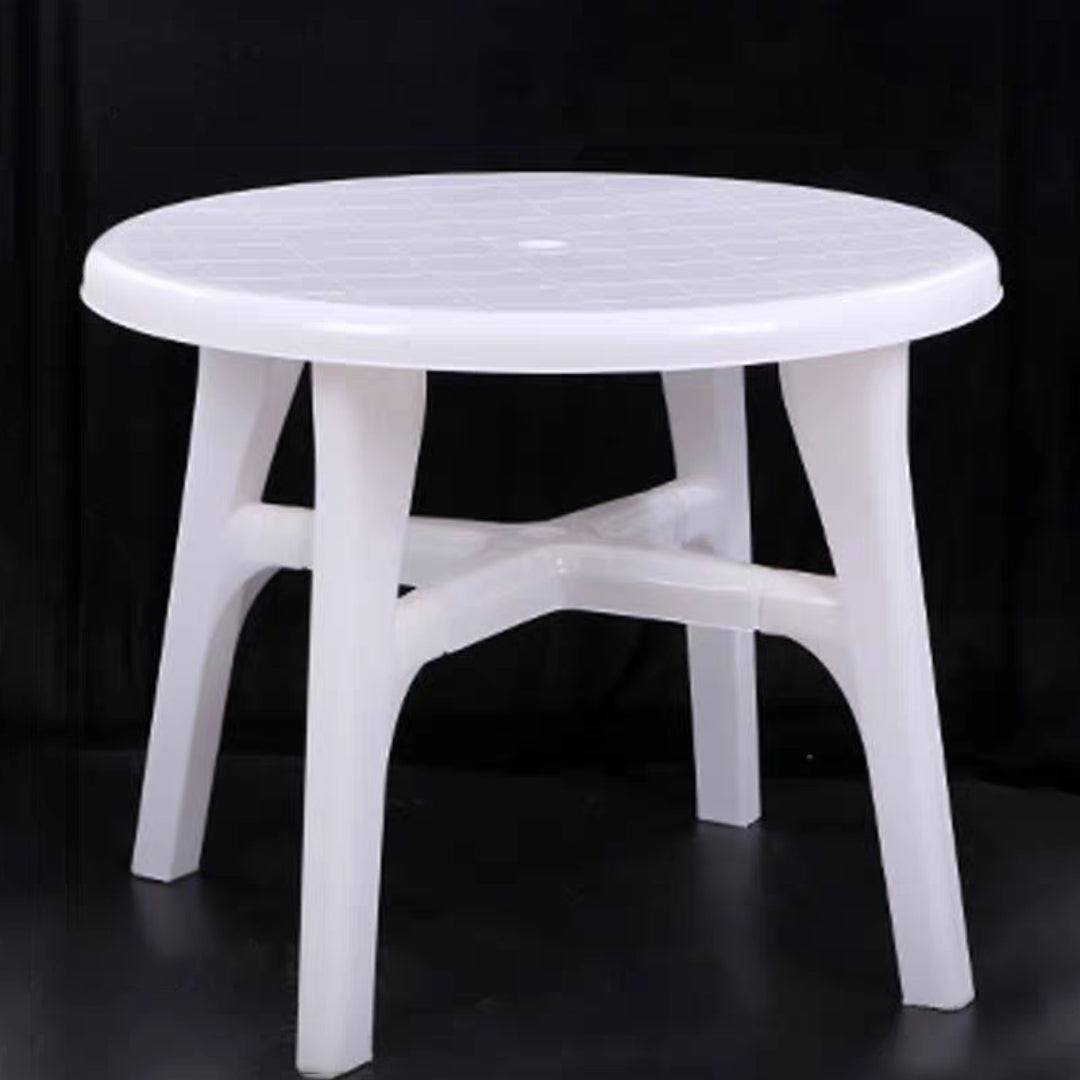 Modern UV Resistant Dining Table Outdoor Plastic Patio Table with Umbrella Hole
