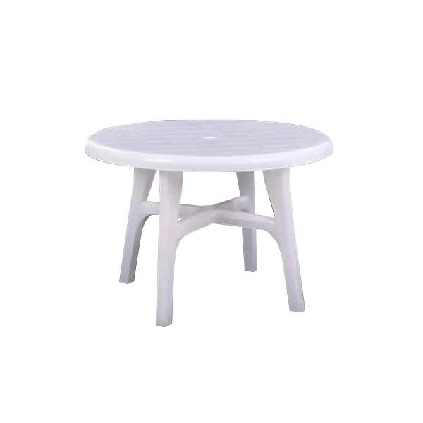 Modern UV Resistant Dining Table Outdoor Plastic Patio Table with Umbrella Hole