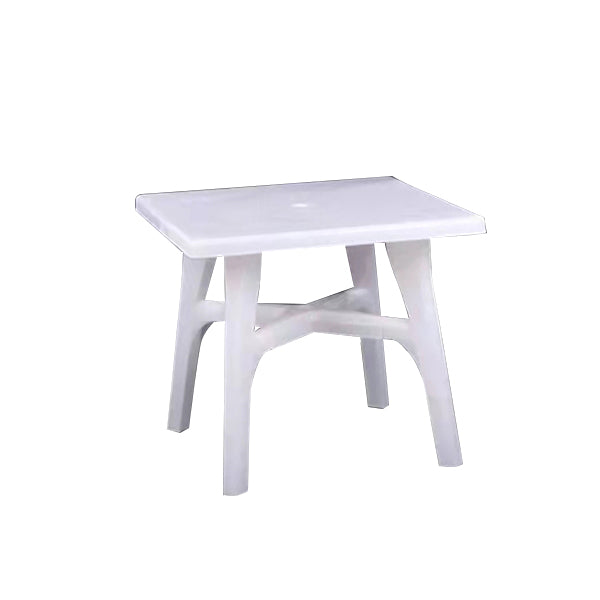 Modern UV Resistant Dining Table Outdoor Plastic Patio Table with Umbrella Hole
