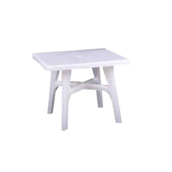Modern UV Resistant Dining Table Outdoor Plastic Patio Table with Umbrella Hole