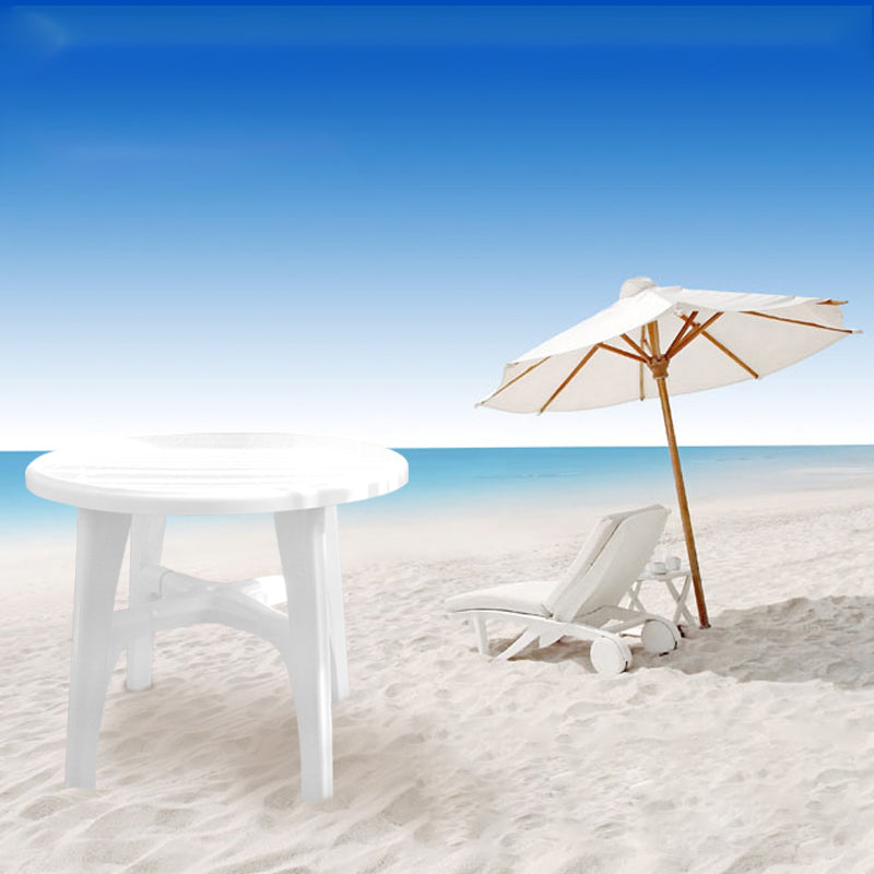 Plastic Outdoor Dining Table Modern Style Water Resistant Patio Table