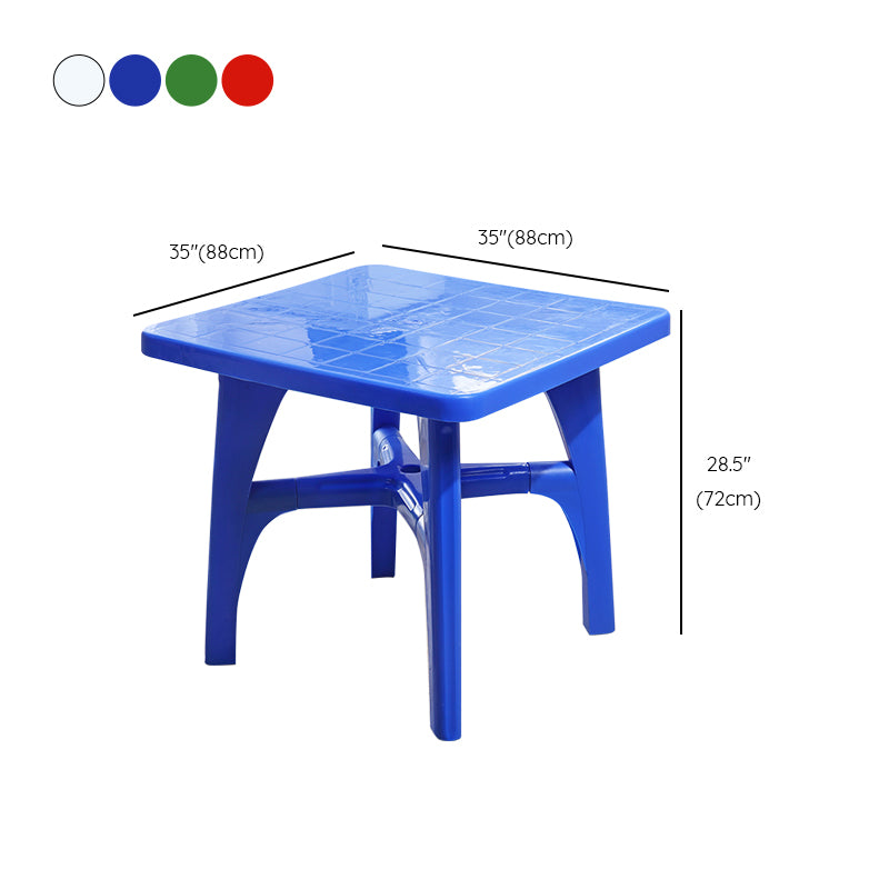 Plastic Outdoor Dining Table Modern Style Water Resistant Patio Table