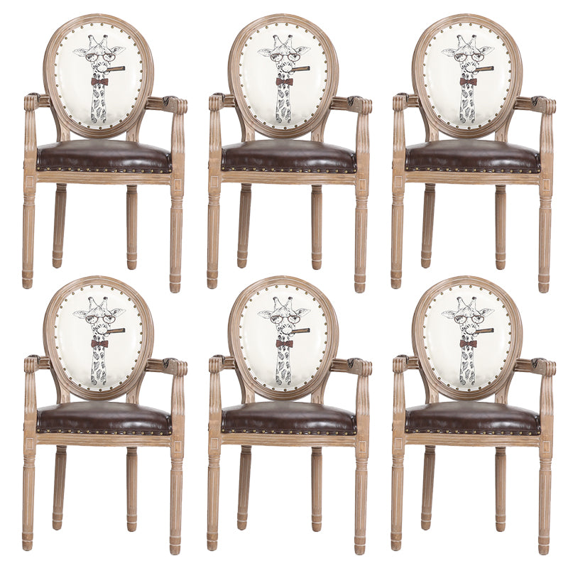 French Country Upholstered Armless Chair Home Solid Wood Dining Chair