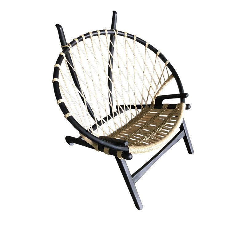 Scandinavian Papasan Chair Solid Color Wooden Papasan Chair for Living Room