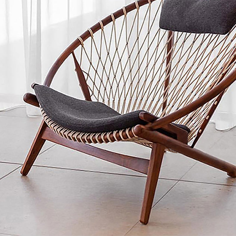 Scandinavian Papasan Chair Solid Color Wooden Papasan Chair for Living Room