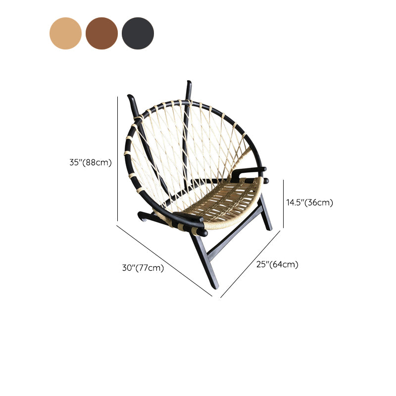 Scandinavian Papasan Chair Solid Color Wooden Papasan Chair for Living Room