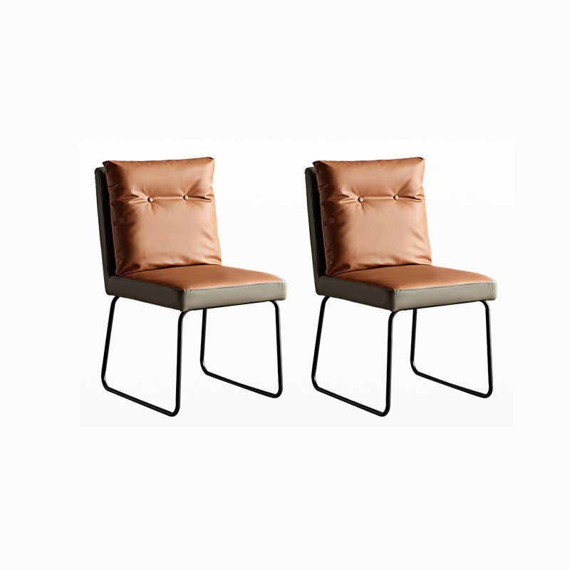 Mid-Century Modern Sled Side Chair Cushion Back Armless Side Chair