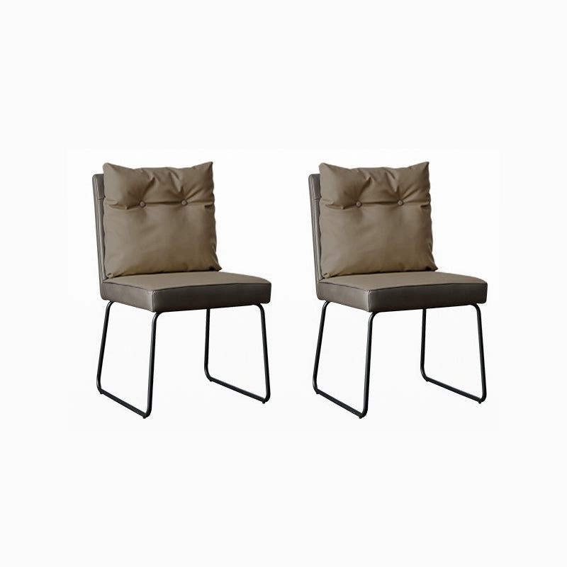 Mid-Century Modern Sled Side Chair Cushion Back Armless Side Chair