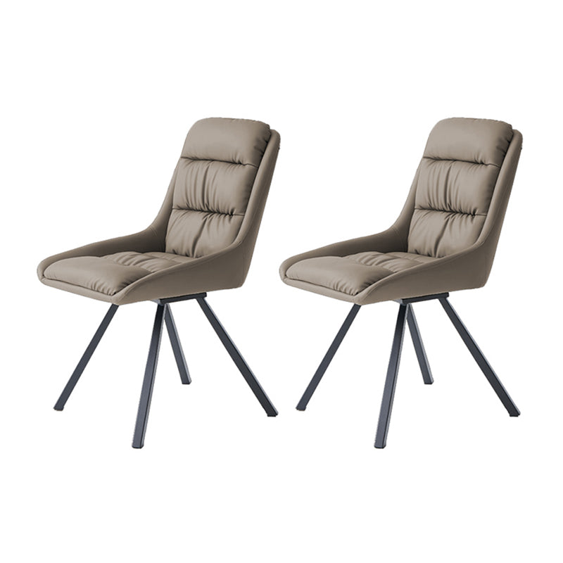 Mid-Century Modern Armless Side Chair Sewn Pillow Back Side Chair