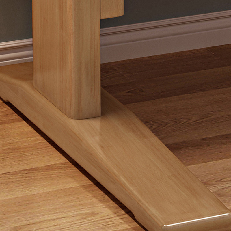 Adjustable Wooden Kids Desk with Hutch Natural Writing Desk and Chair Set with Drawer