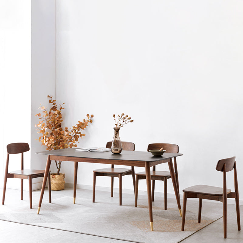 Modern Standard Height Furniture 5/7 Pcs Solid Wood 4 Legs Dinette Table with Chair