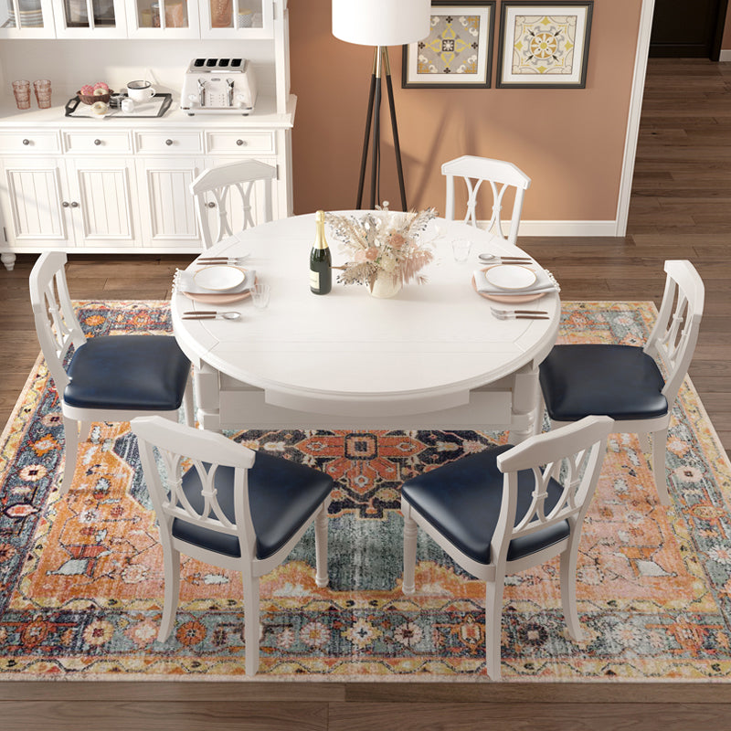 Round Solid Wood Dining Table Sets 1/7 Piece Dining Room Table Set