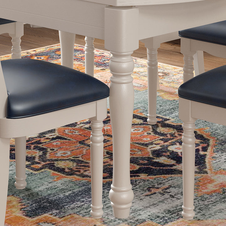 Round Solid Wood Dining Table Sets 1/7 Piece Dining Room Table Set