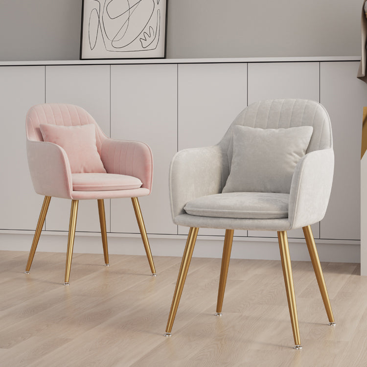 Nordic Style Metal Chair Solid Back Kitchen Dining Arm Chair for Dinning Room
