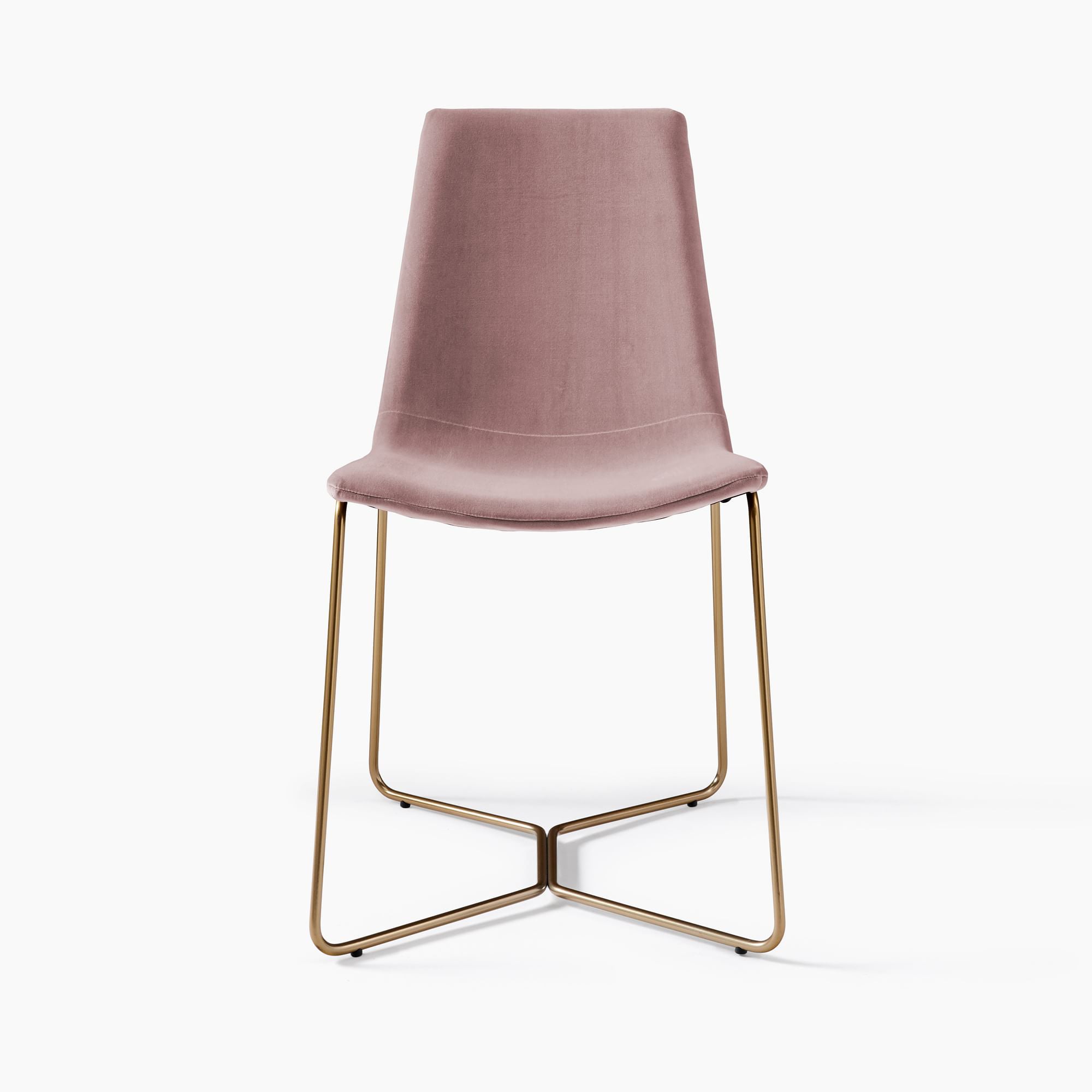 Metal Upholstered Chair Contemporary Armless Open Back Chair for Dining Room