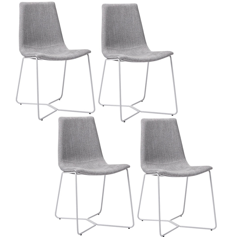 Metal Upholstered Chair Contemporary Armless Open Back Chair for Dining Room