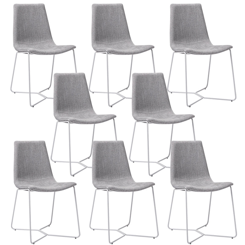 Metal Upholstered Chair Contemporary Armless Open Back Chair for Dining Room