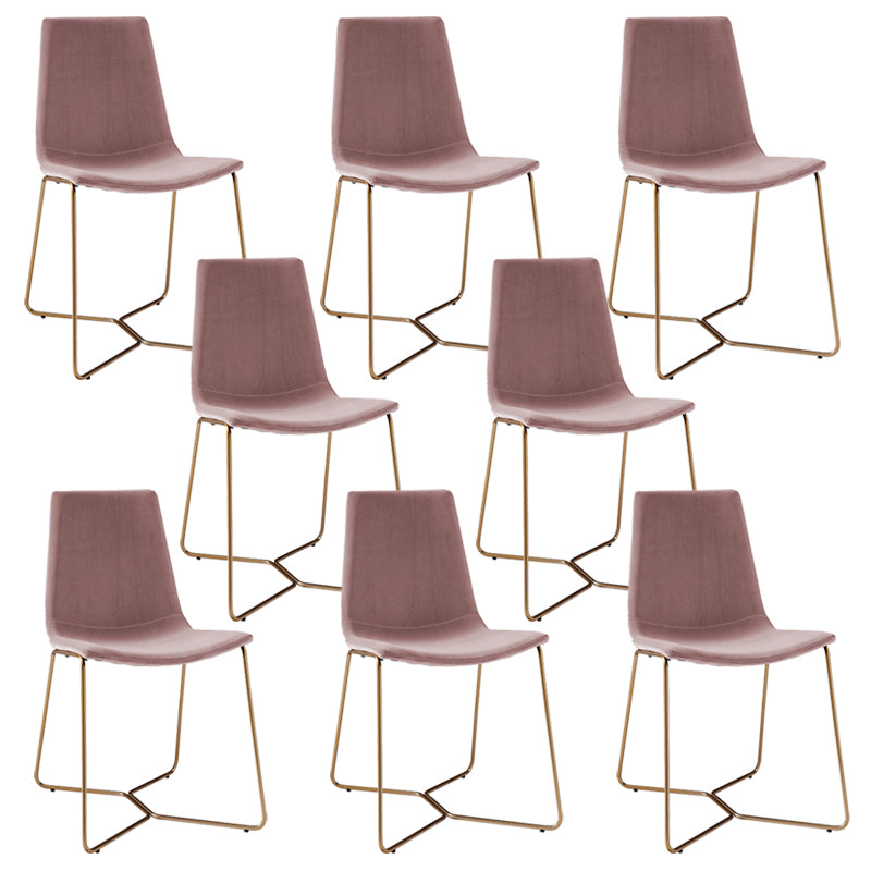 Metal Upholstered Chair Contemporary Armless Open Back Chair for Dining Room