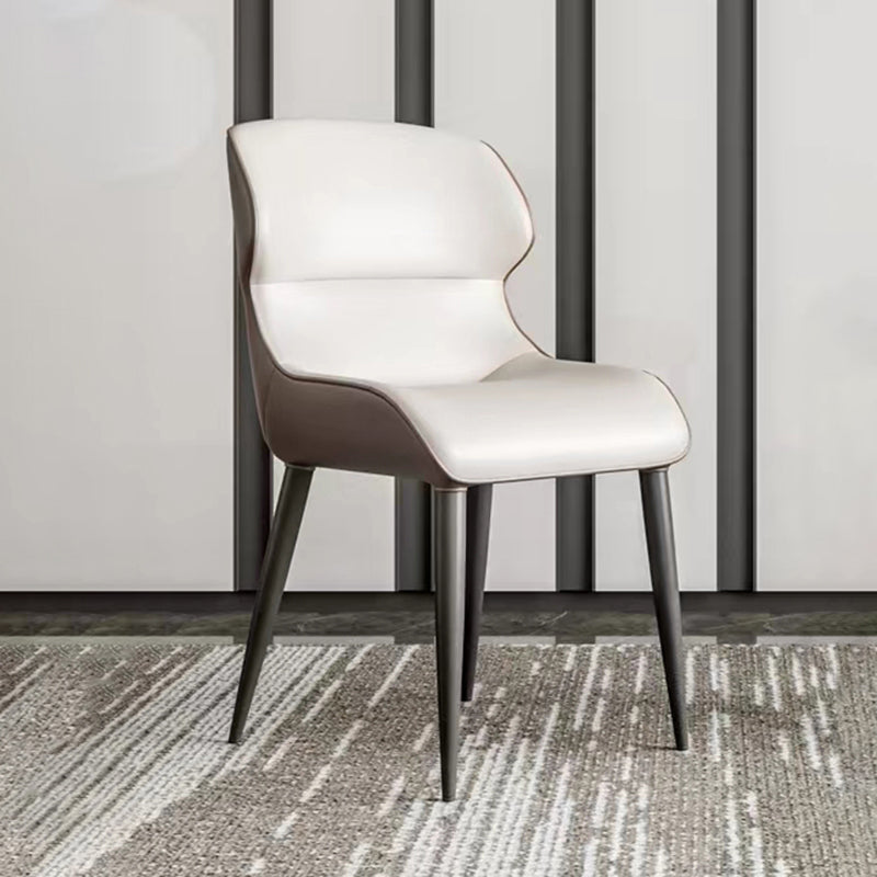 Modern Simple Side Chair Faux Leather Wingback Chair for Bedroom