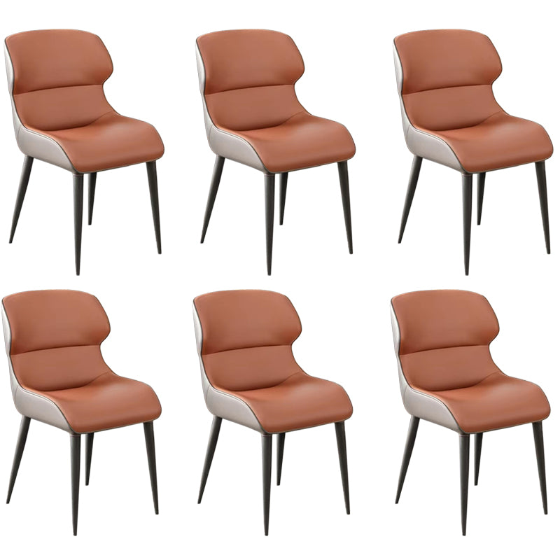 Modern Simple Side Chair Faux Leather Wingback Chair for Bedroom