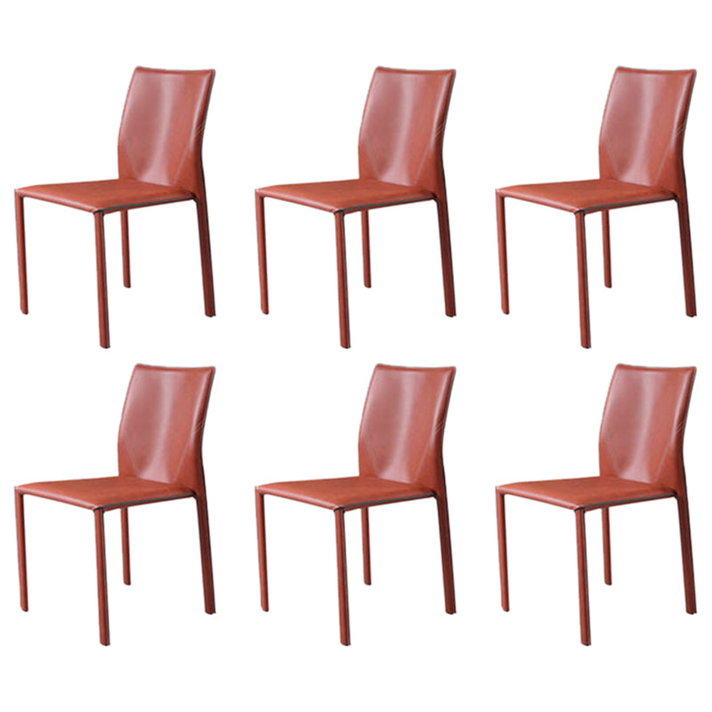 Nordic Style Side Chair Faux Leather Kitchen Dining Chair with Metal Frame (Set of 2)