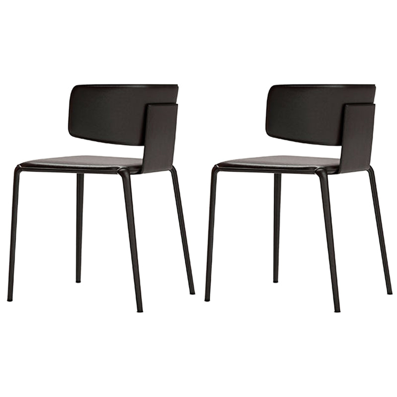 Nordic Style Side Chair Faux Leather Wingback Chair for Living Room