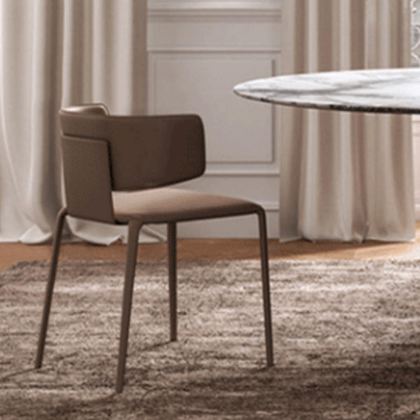 Nordic Style Side Chair Faux Leather Wingback Chair for Living Room