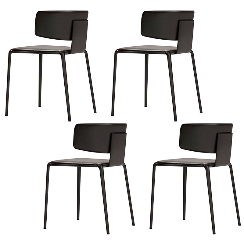 Nordic Style Side Chair Faux Leather Wingback Chair for Living Room