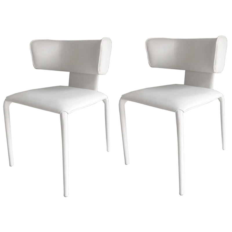 Nordic Style Side Chair Faux Leather Wingback Chair for Living Room