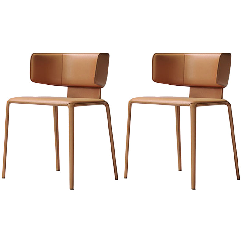 Nordic Style Side Chair Faux Leather Wingback Chair for Living Room
