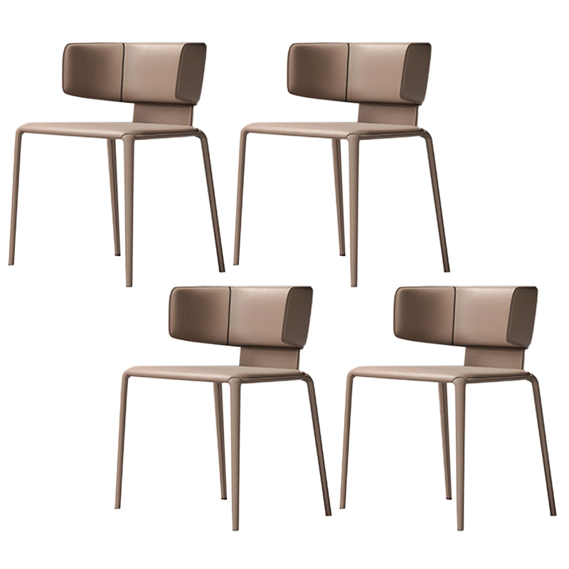 Nordic Style Side Chair Faux Leather Wingback Chair for Living Room
