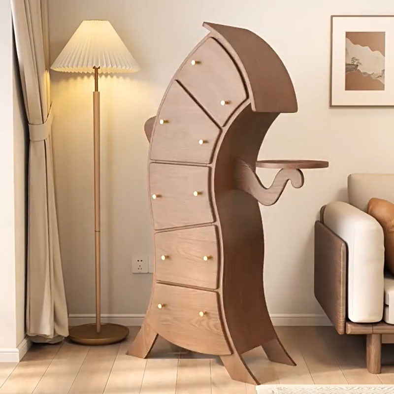 Modern Vertical Lingerie Chest Wood Dresser with 5 Drawers for Living Room