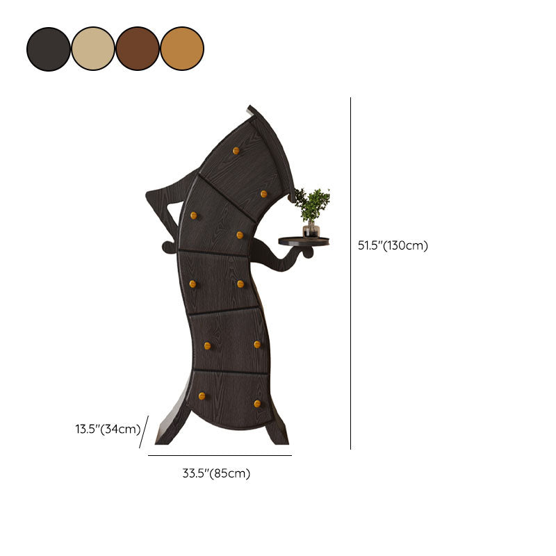 Modern Vertical Lingerie Chest Wood Dresser with 5 Drawers for Living Room