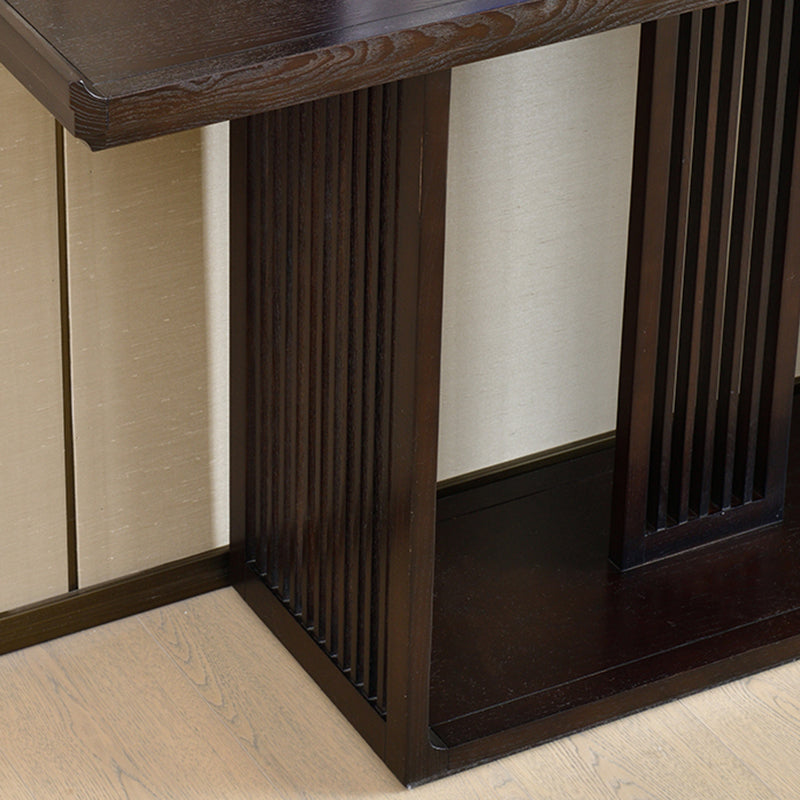Rectangle Shape Contemporary Console Table Dark Brown Ash Console Sofa Table