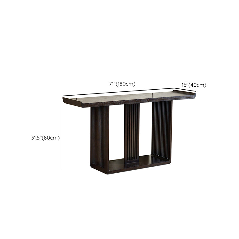 Rectangle Shape Contemporary Console Table Dark Brown Ash Console Sofa Table