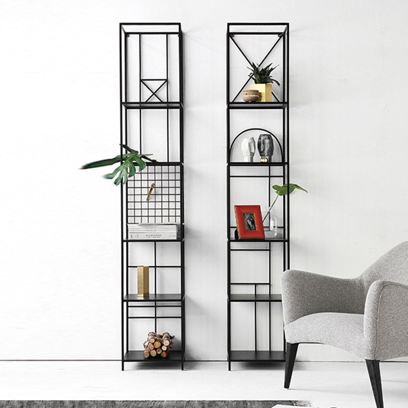 Glam Open Back Bookcase Standard Metal Bookshelf with Shelves